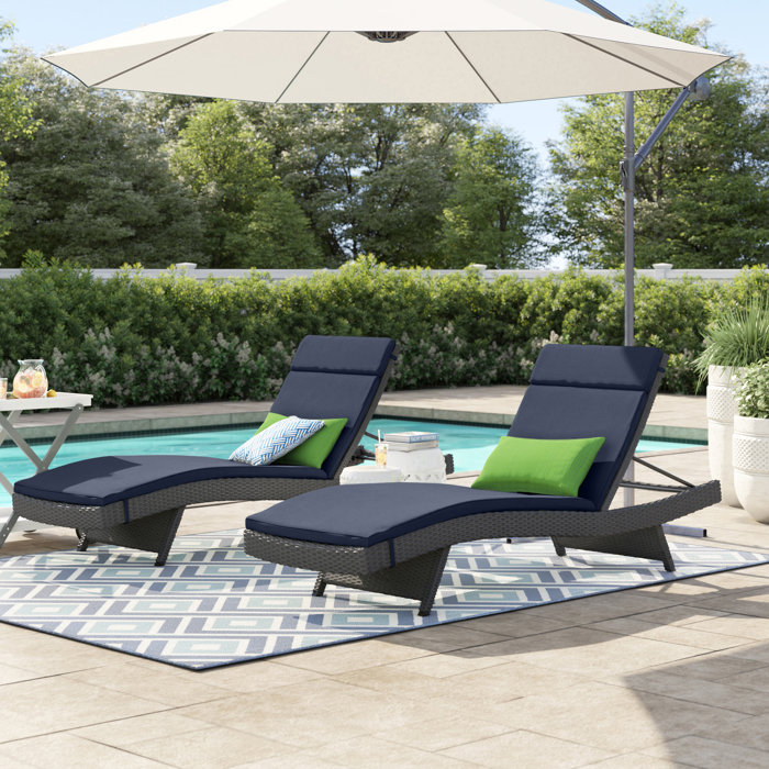 Sol 72 Outdoor™ Rebello 79.5'' Long Reclining Chaise Lounge Set with